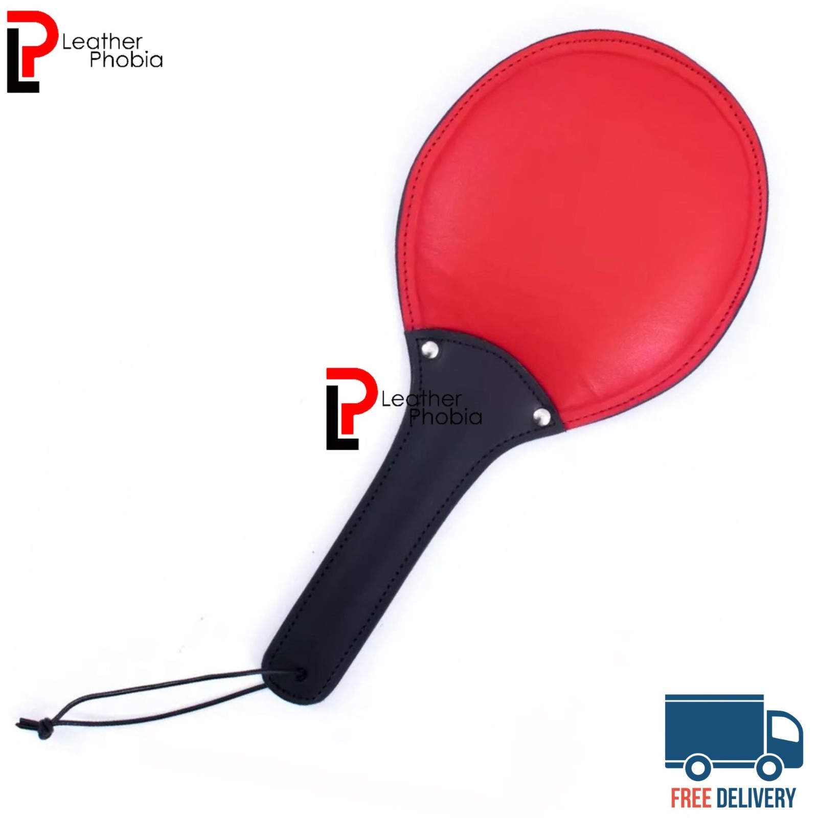Leather Paddle Durable Whip Red &Black Cowhide Stylish  Decor Gift Roleplay
