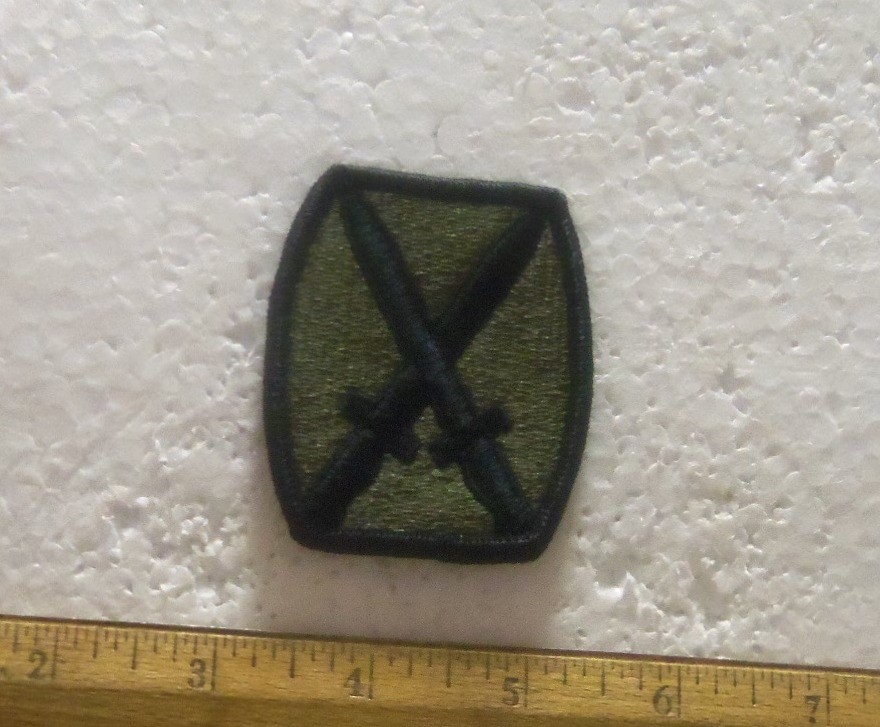 US Army – 10th Infantry Division – Subdued Embroidered Patch (NOS)