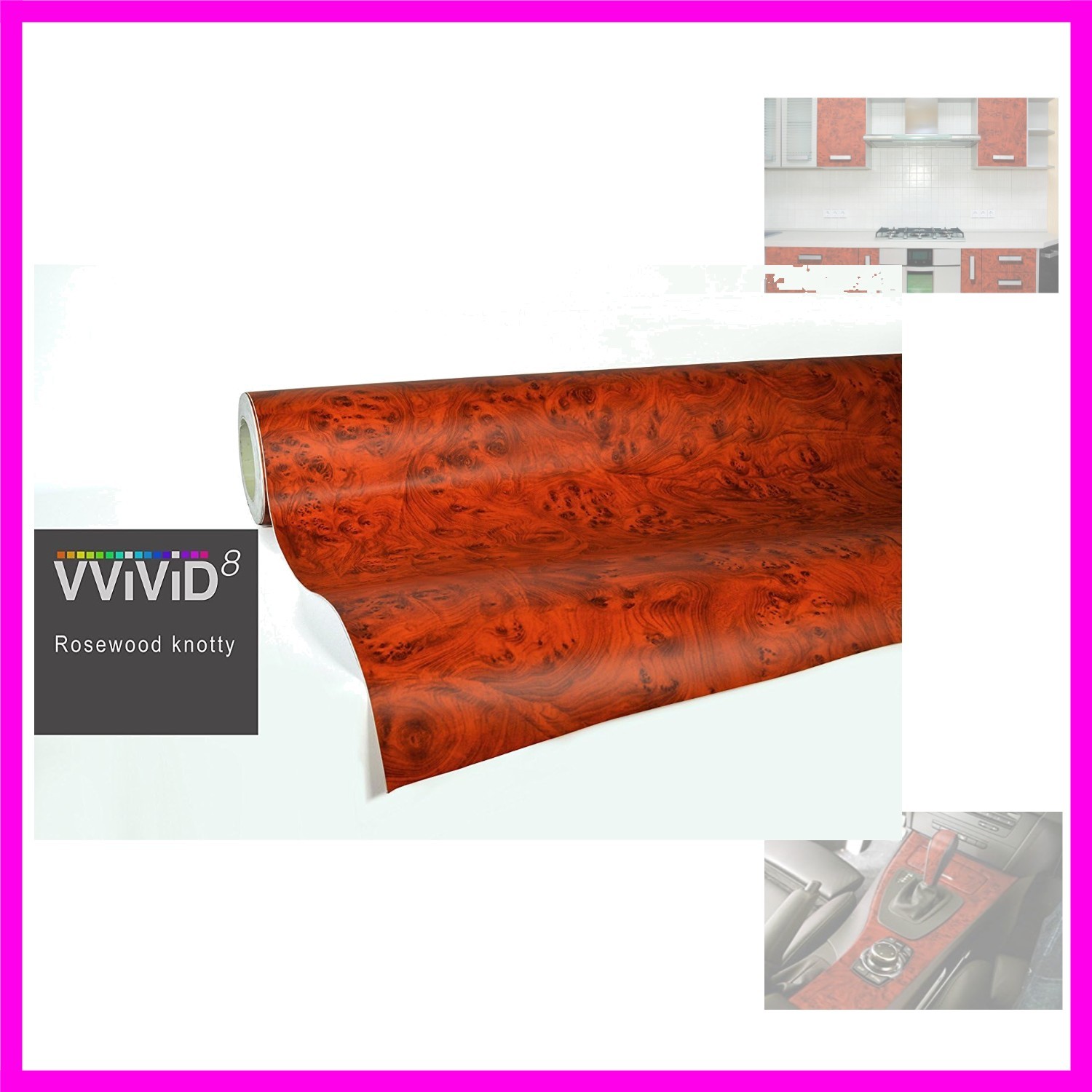 Knotty Rose Wood Grain Architectural Vinyl Wrap Roll 1.49ft x 48 Inch