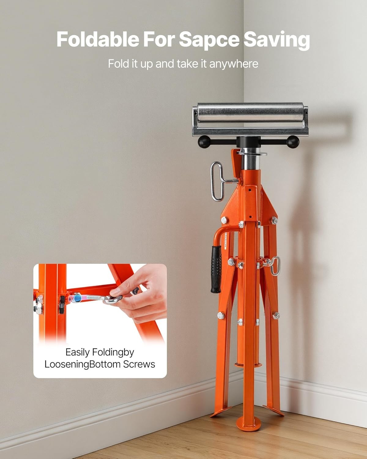 Versatile Heavy Duty Roller Stand - 2500 LBS Load Capacity, 28"-52" Adjustable