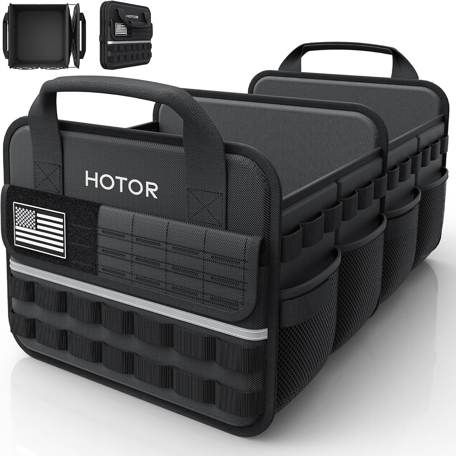 HOTOR Tactical Car Trunk Organizer - Foldable Trunk Organizer for SUV with Front