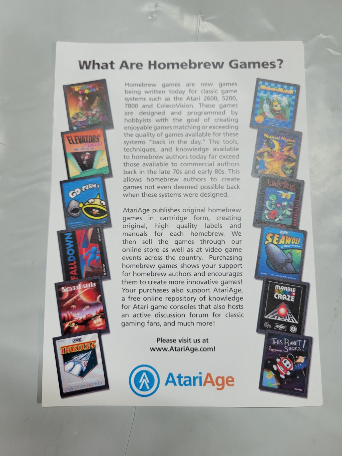 Atari Age Homwbrew Insert