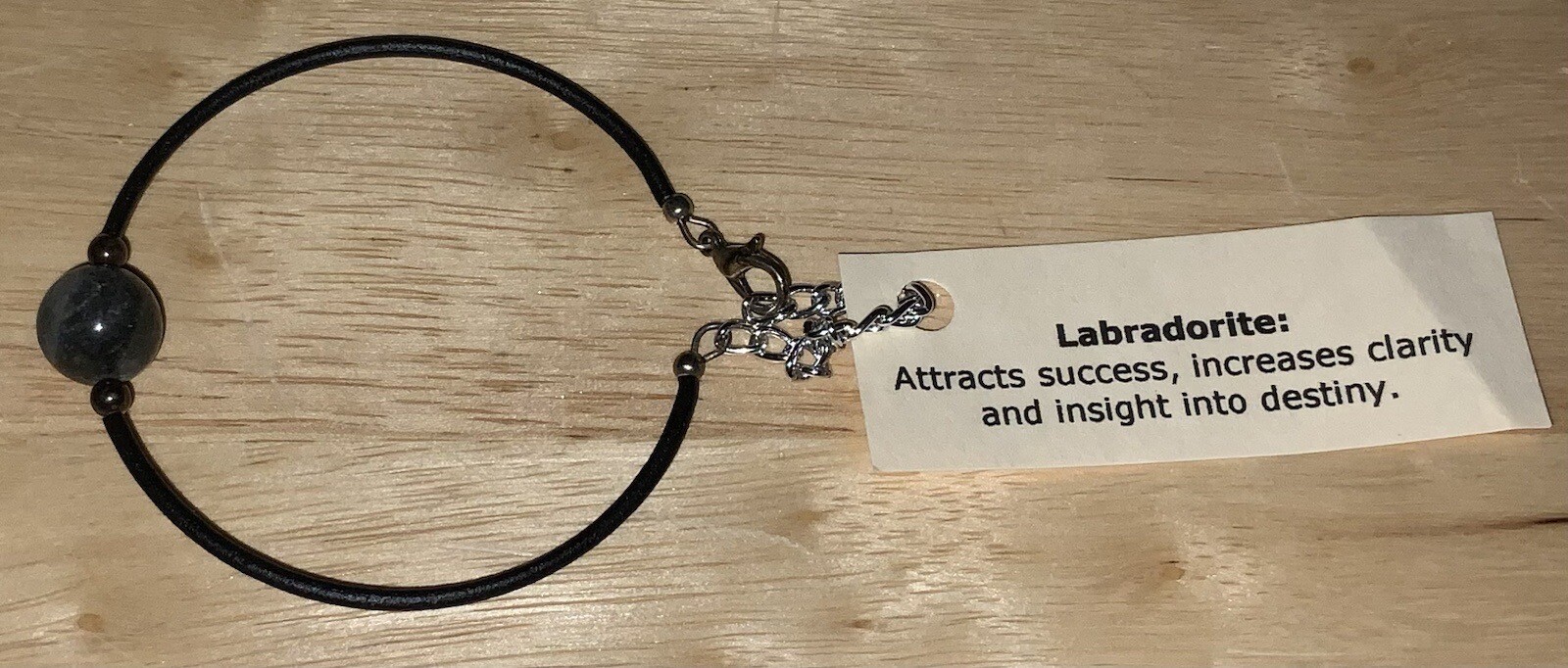 Labradorite Ball Bead, Cord Bracelet