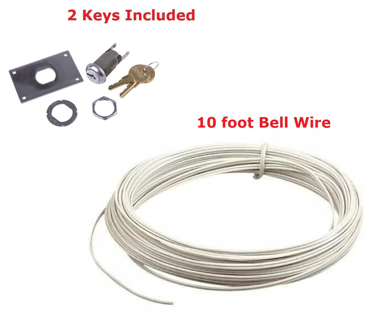 Garage Door Opener Universal External Key Switch 760CB 59LM w/ 2 Keys 10ft Wire