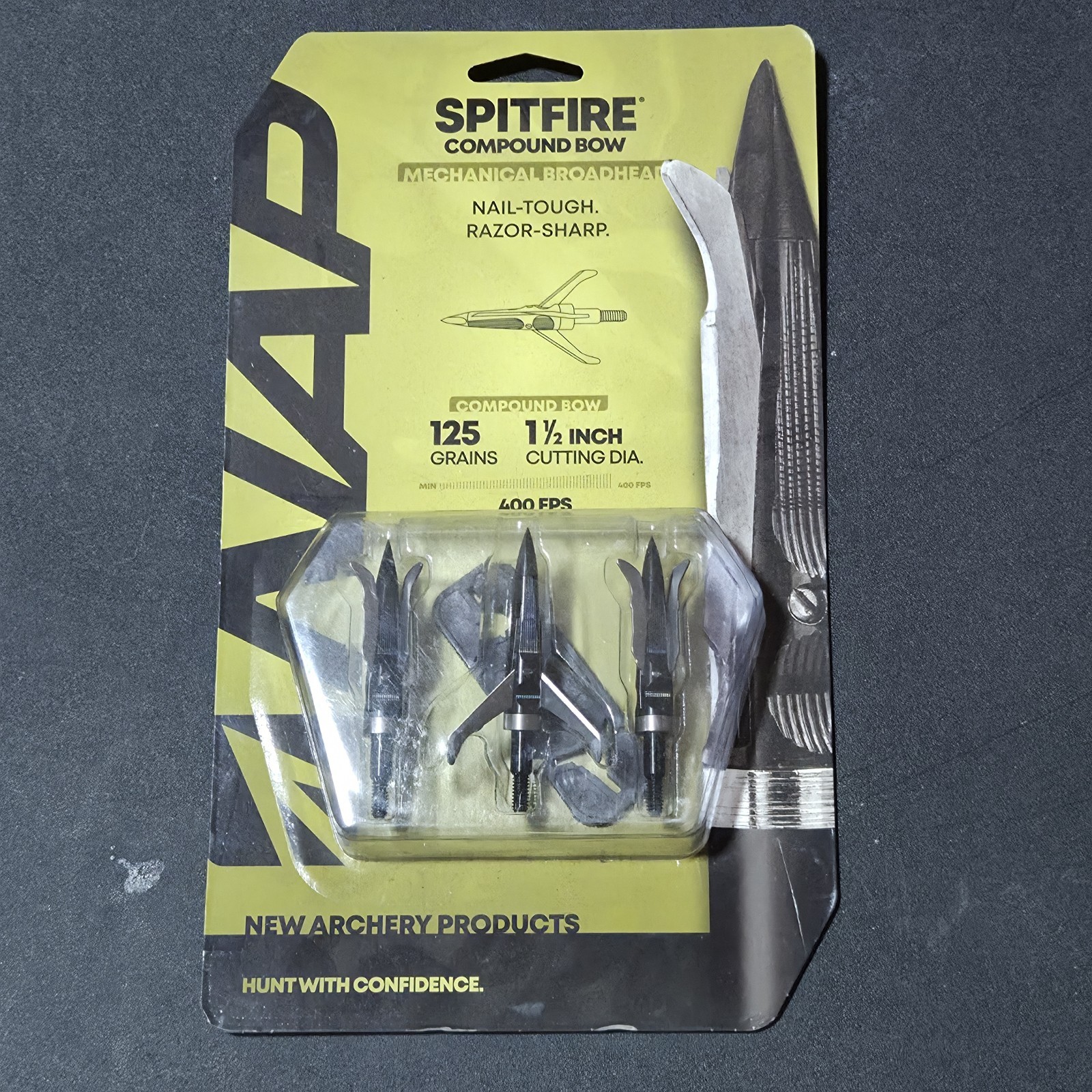 NAP Spitfire Compound Bow Mechanical Broadhead 125 Grains 3 Pack Arrowheads