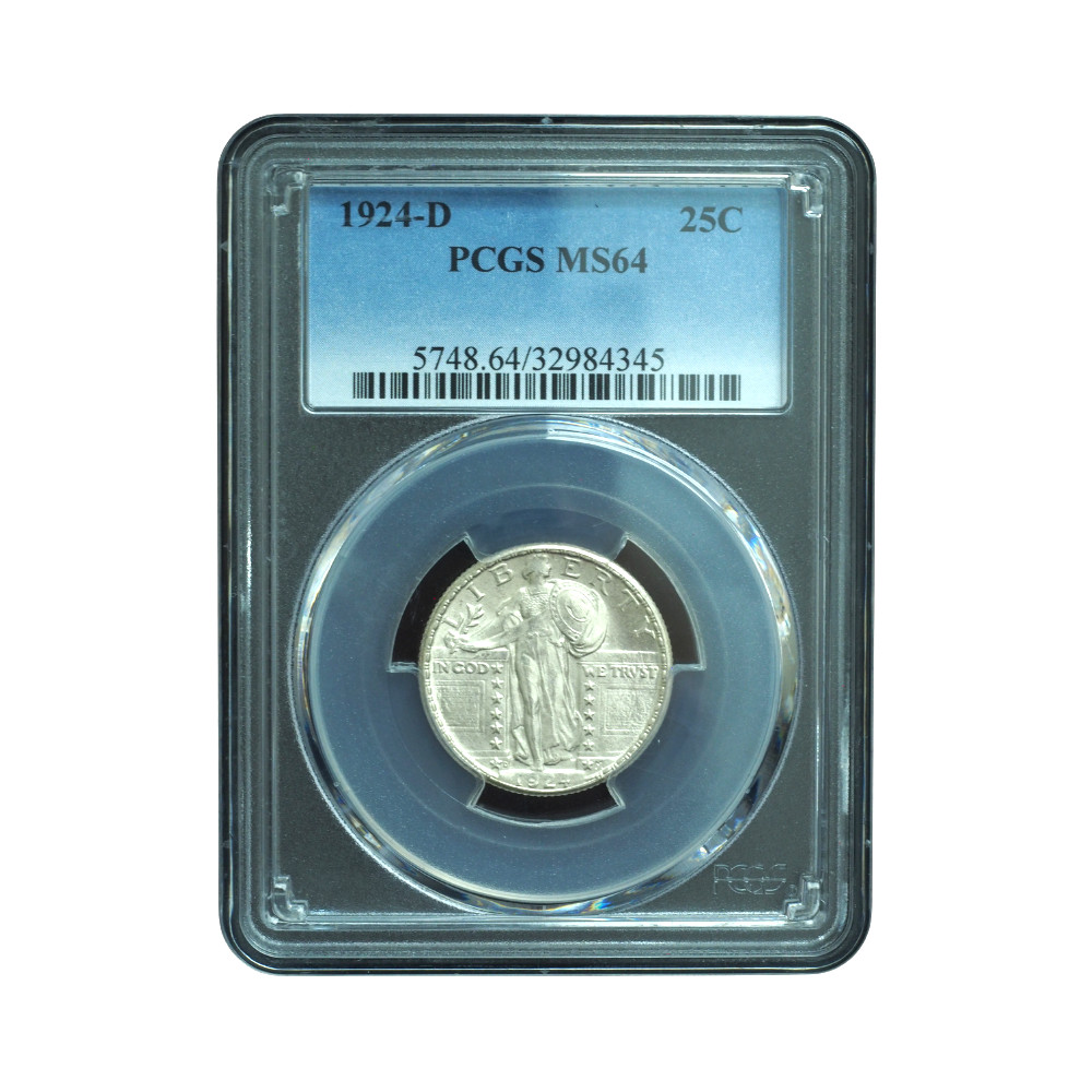 1924-D Standing Liberty Quarter PCGS MS64 Frosty Bright White *JE