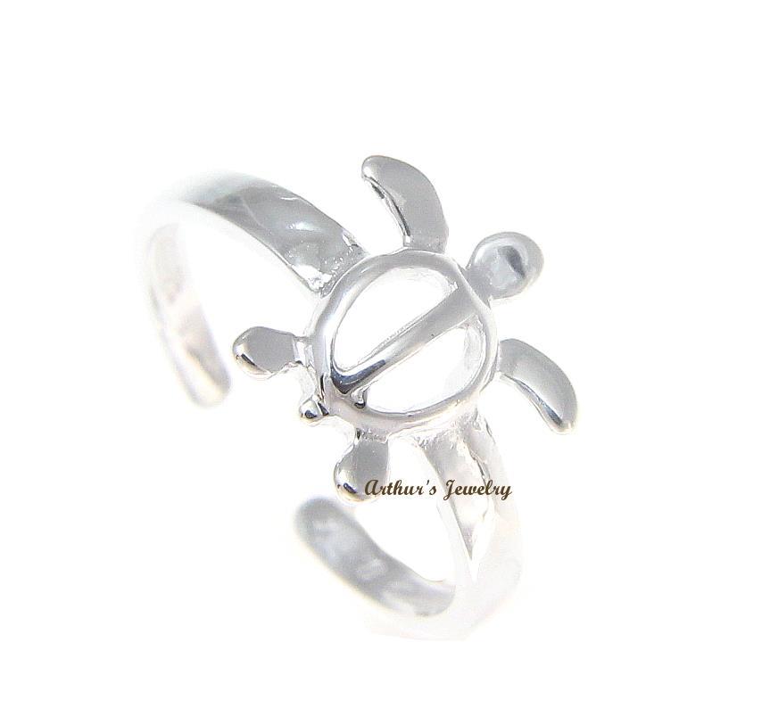 SOILD 925 STERLING SILVER HAWAIIAN HONU TURTLE TOE RING