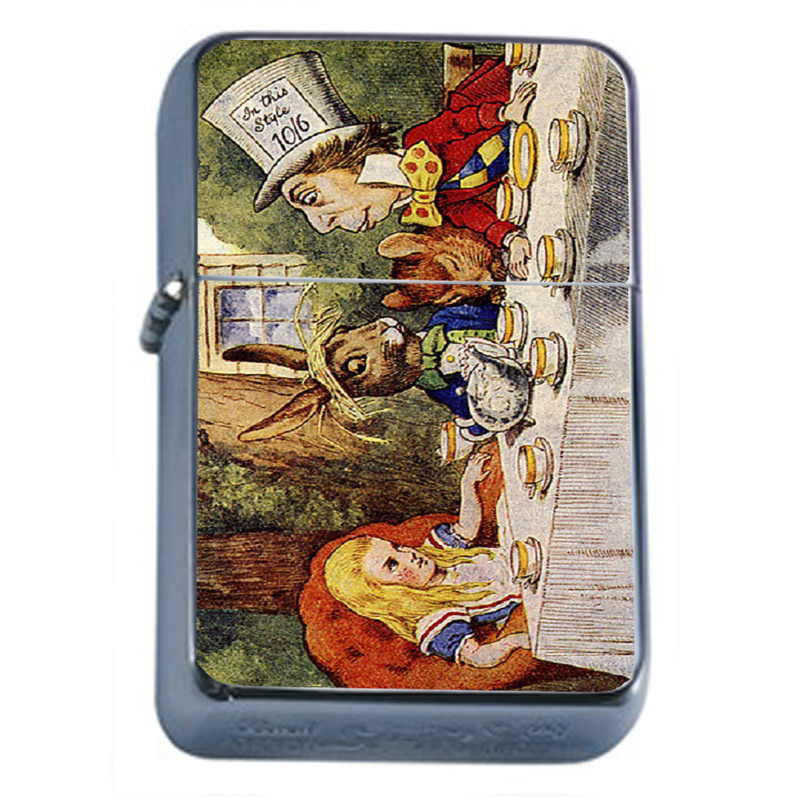 Windproof Refillable Flip Top Oil Lighter Alice D11 Tenniel Hookah