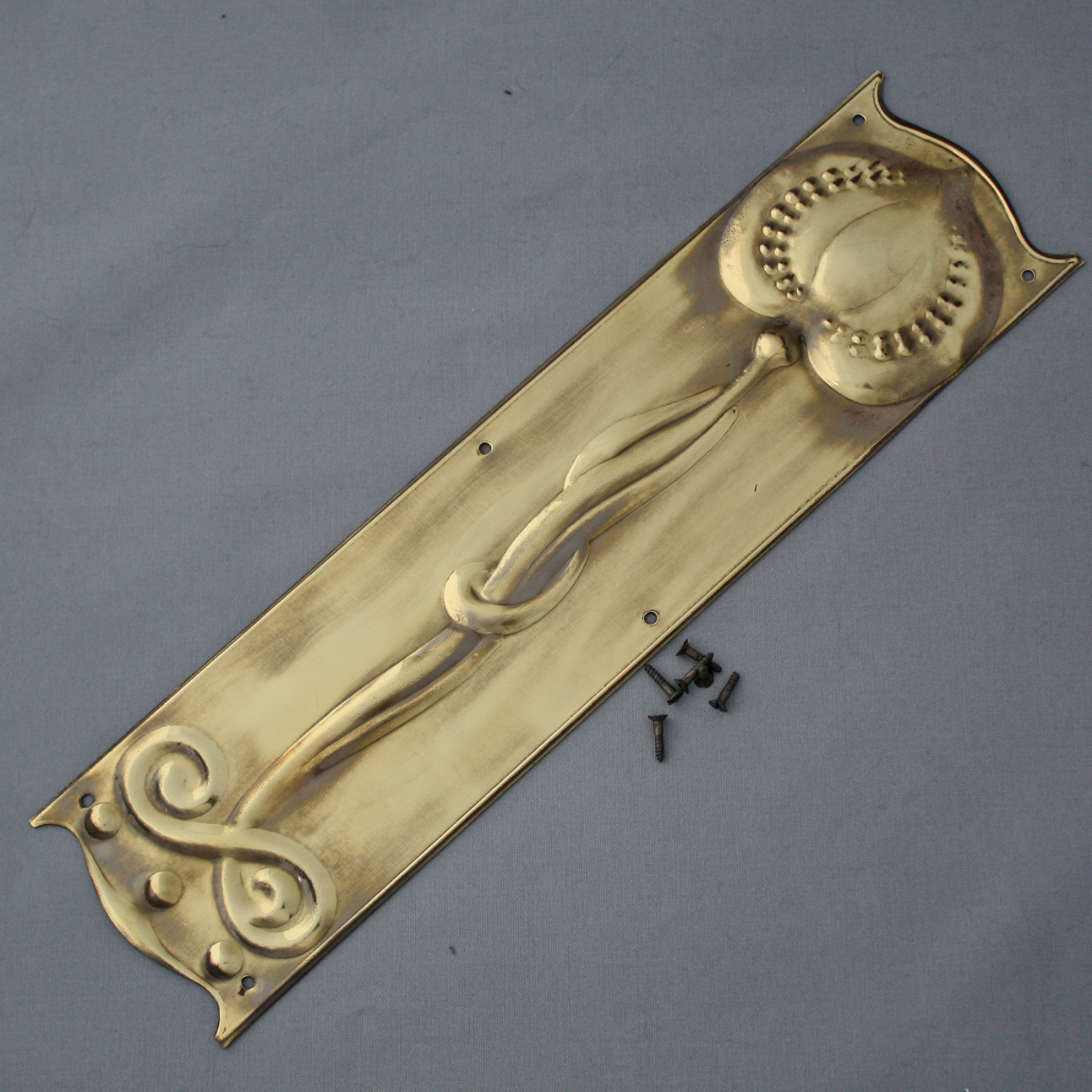 Brass Art Nouveau Finger Plate