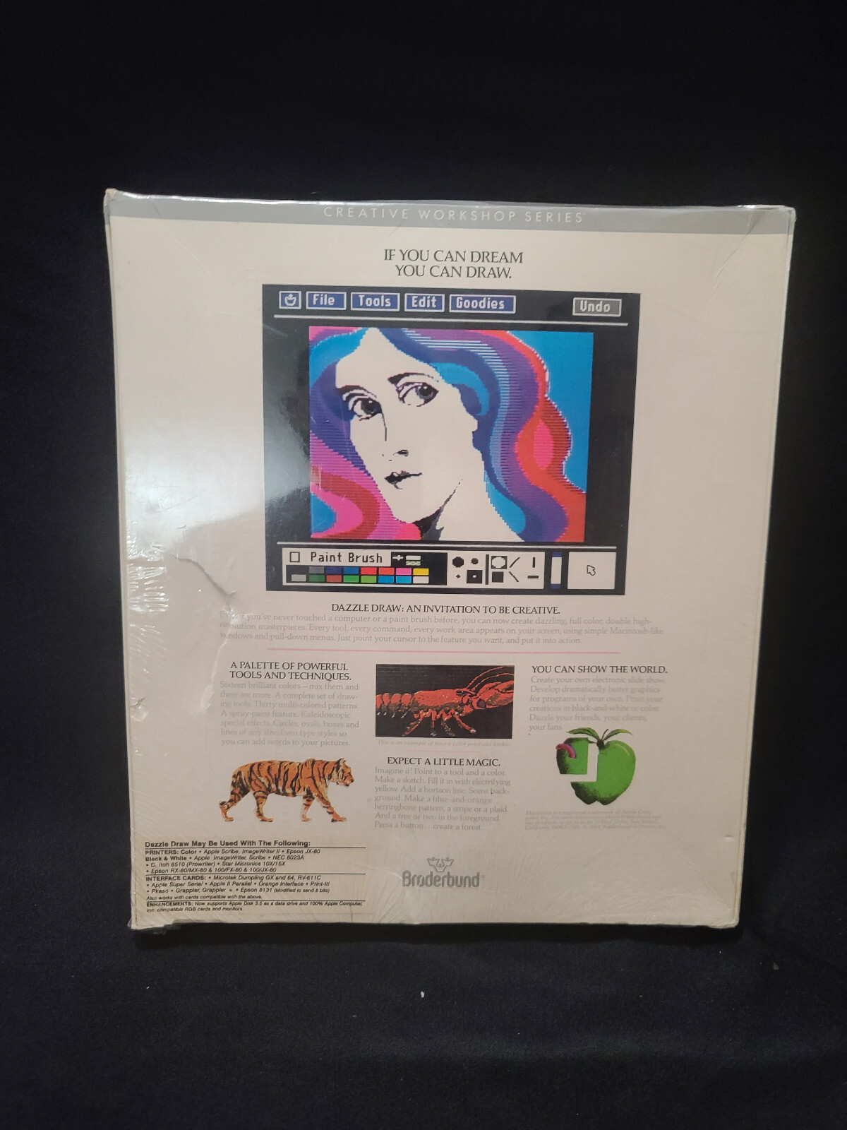 ❤Sealed Rare❤ BRODERBUND “DAZZLE DRAW” SOFTWARE APPLE IIE & IIC COMPUTERS❤