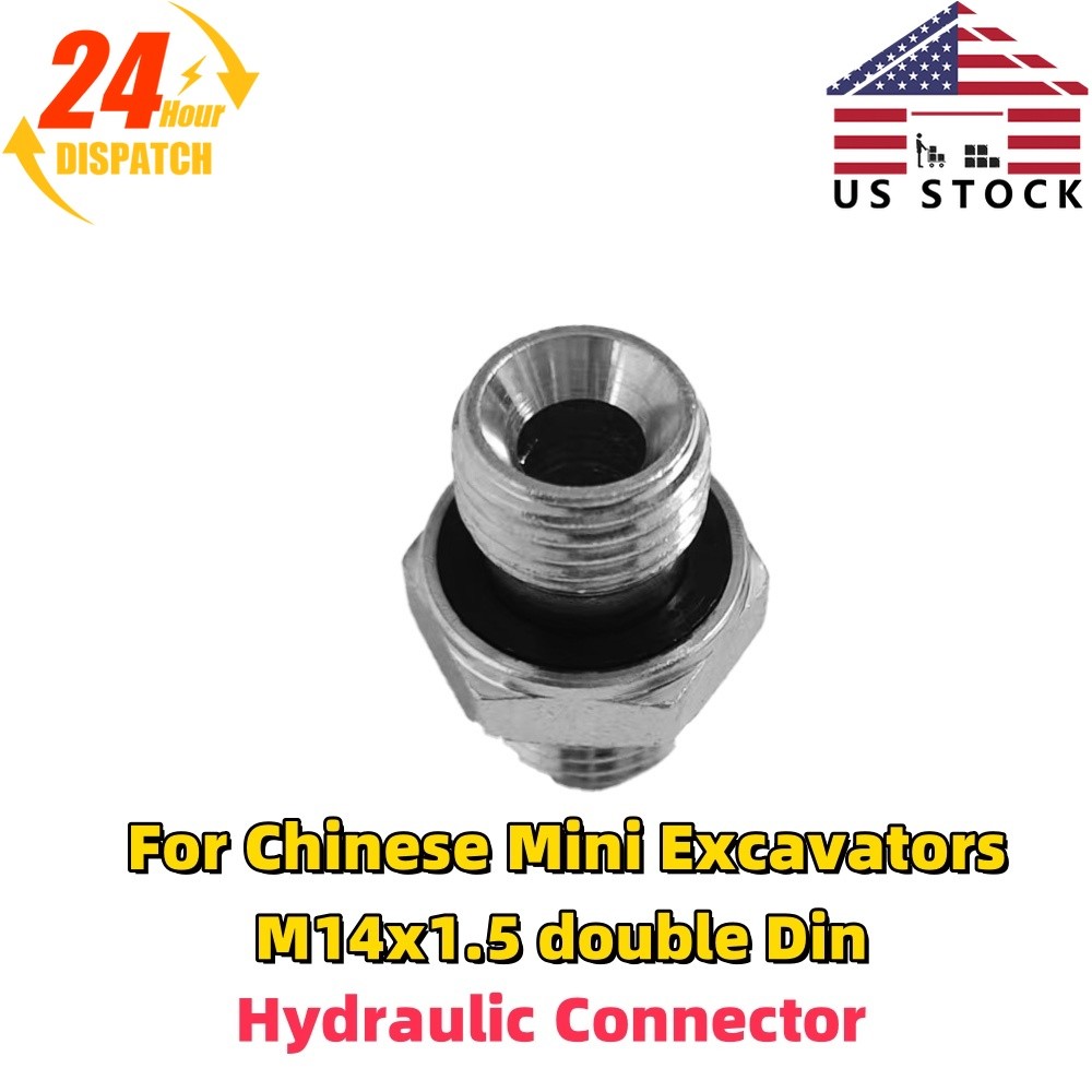 M14x1.5 For Chinese Mini Excavators Skid Steers Din Connector w/ Rubber Seal
