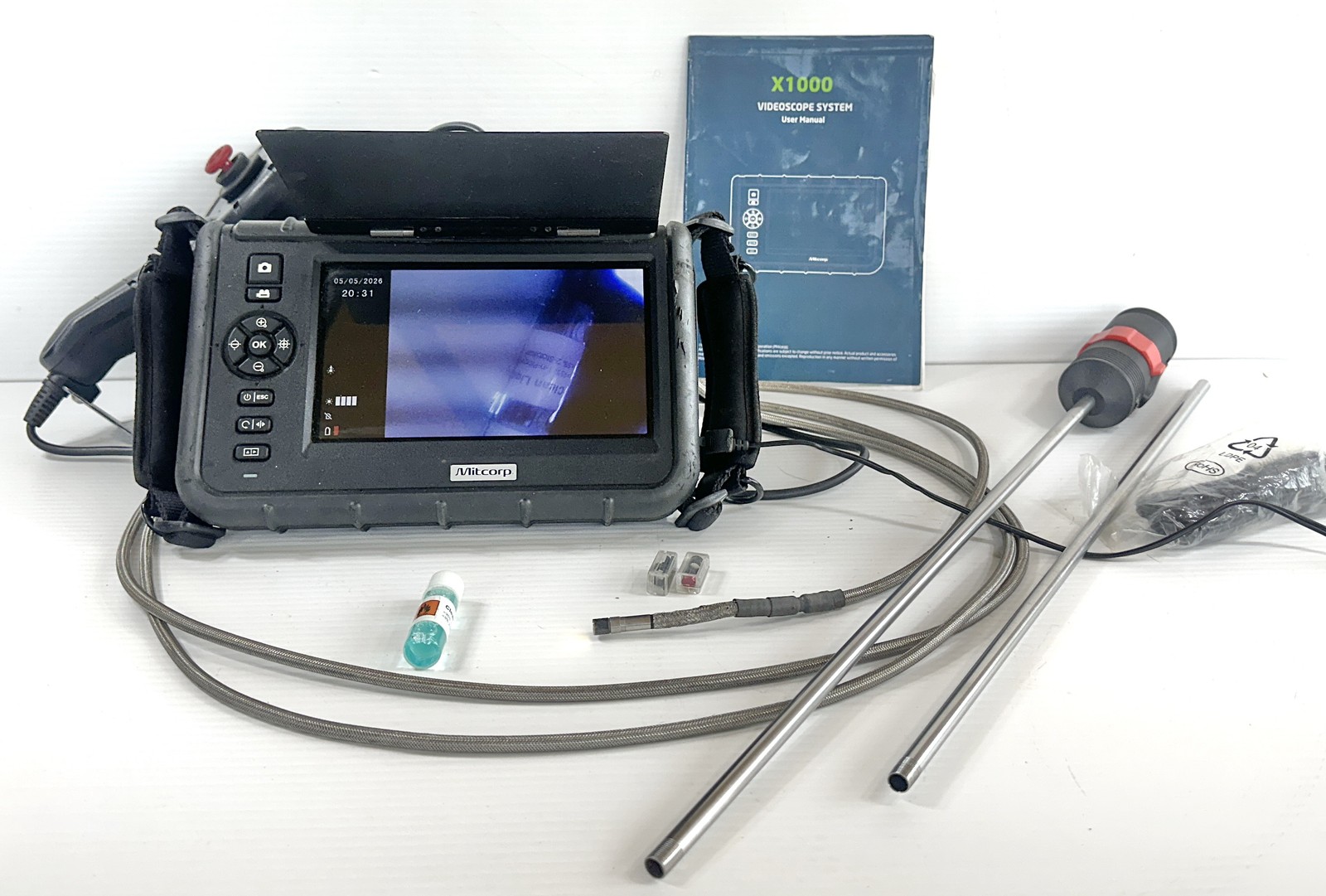 Mitcorp X1000 Portable Videoscope Borescope 6mmx2000mm NTSC/PAL