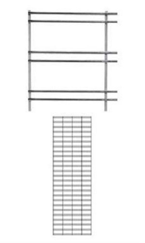 Slat Grid Panel 2 x 6' Screen Display Chrome Steel 3" OC Wire Powder Coat