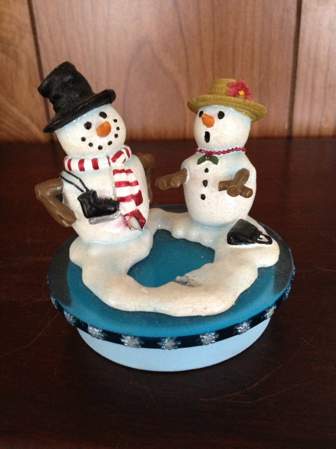 Our America SNOWMEN Candle Jar Topper Christmas Winter