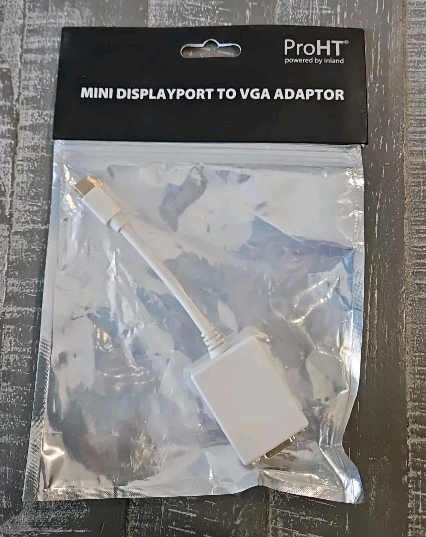 Mini DisplayPort to VGA Adapter (Inland 08600 ProHT) NEW SEALED