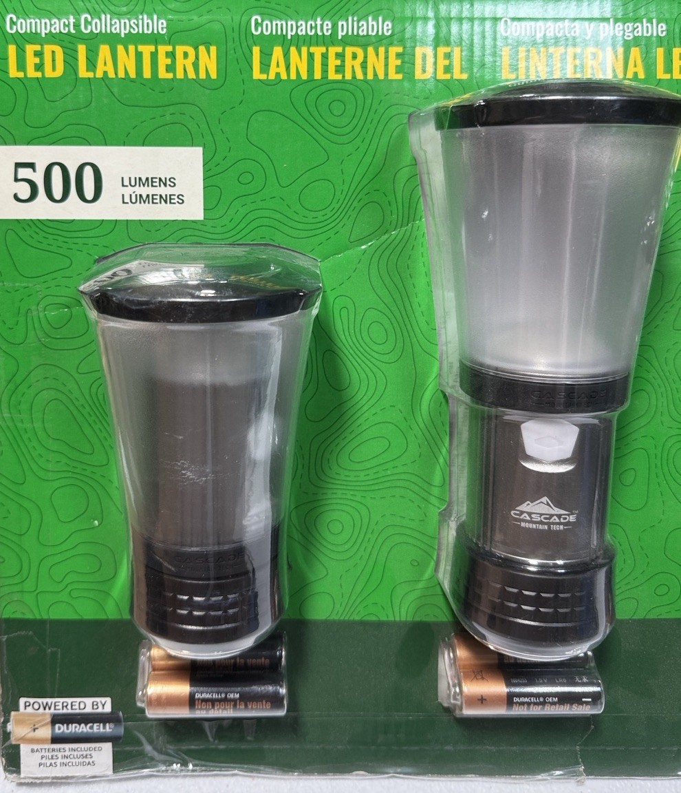 Cascade Mountain Tech LTG-CPT LED Lantern Flashlight 500 Lumens Set (Open box)