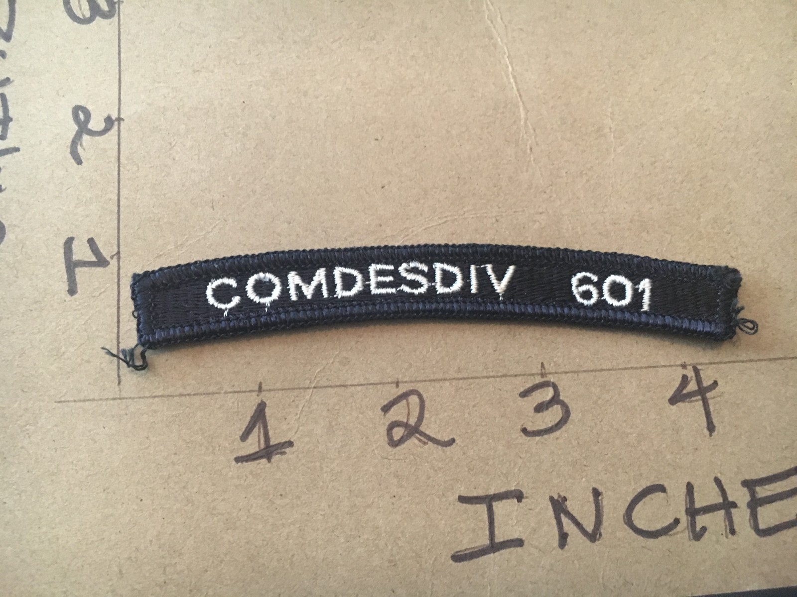 US NAVY SHOULDER STRIP TAB *** rocker *** Patch Comdesdiv 601