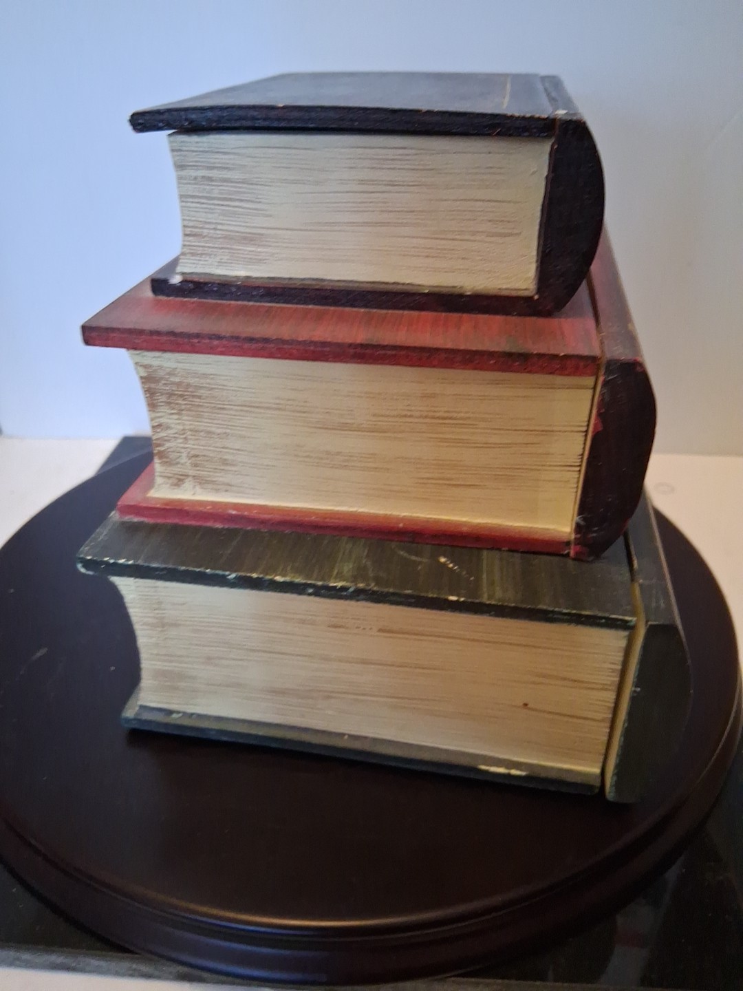 Vintage Wooden Book Stacked Stash Box Hidden Diversion Safe Secret Compartments