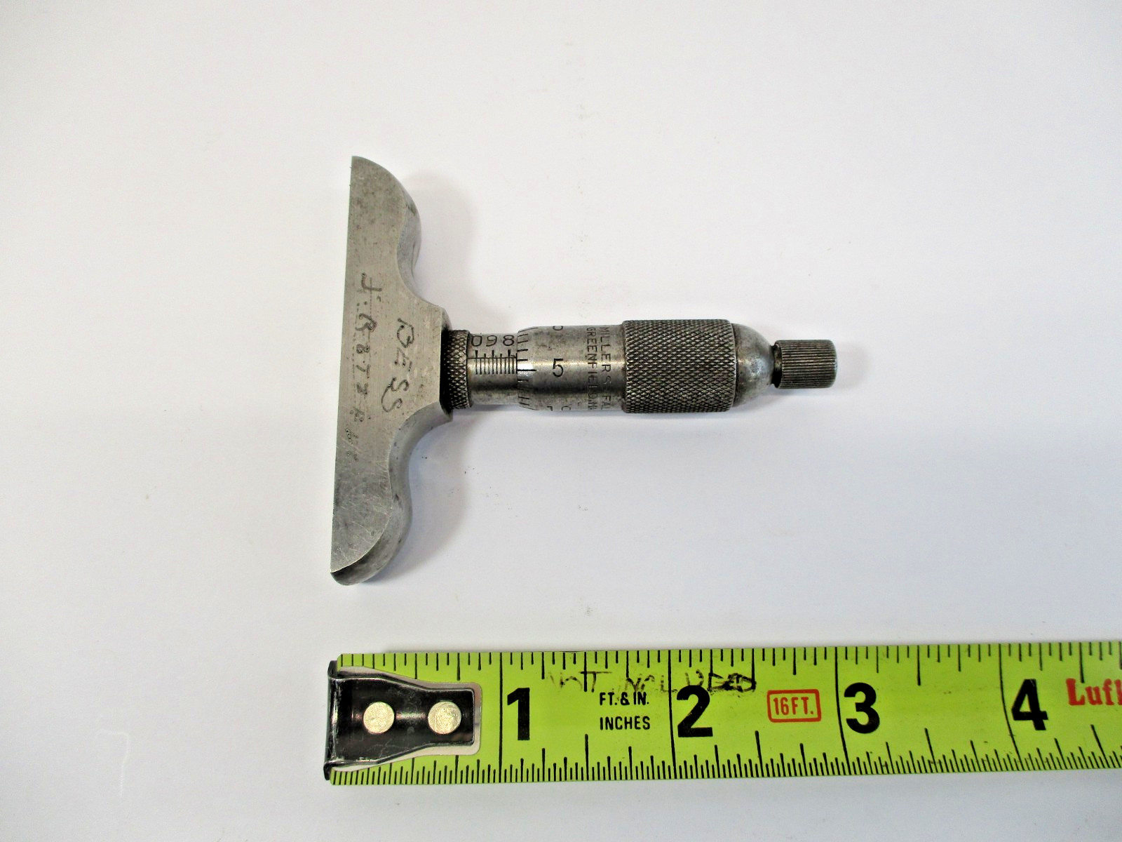 MILLERS FALLS Depth Micrometer Head (only) .001" Graduations, No Rods in VGC