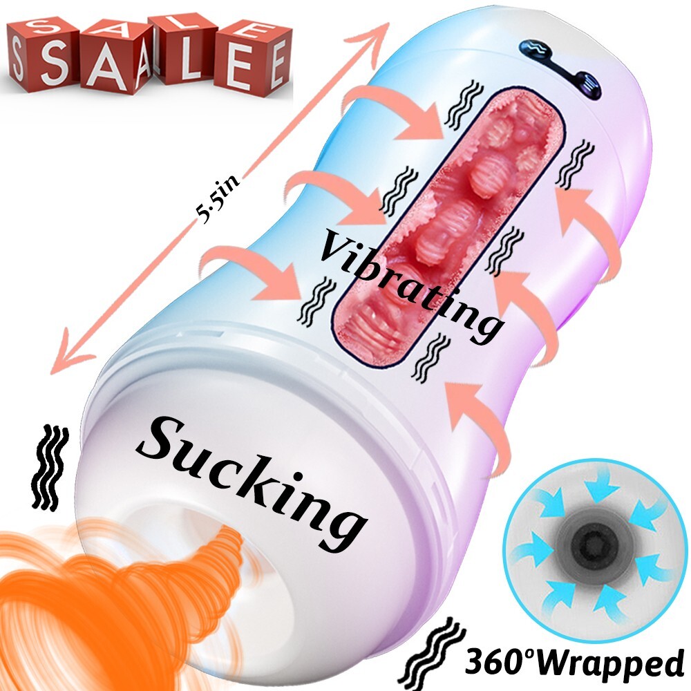 Male Automatic Handsfree Telescopic Masturbaters Cup Sucking Stroker Lubricants