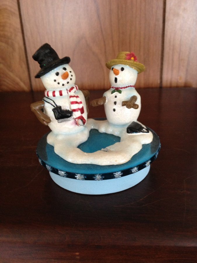Our America SNOWMEN Candle Jar Topper Christmas Winter