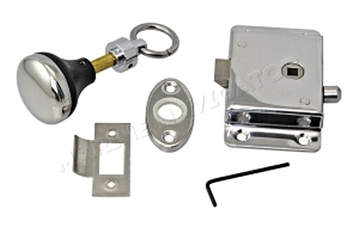 Surface Mount Rim Lock Chromed Brass 94x55.5mm
