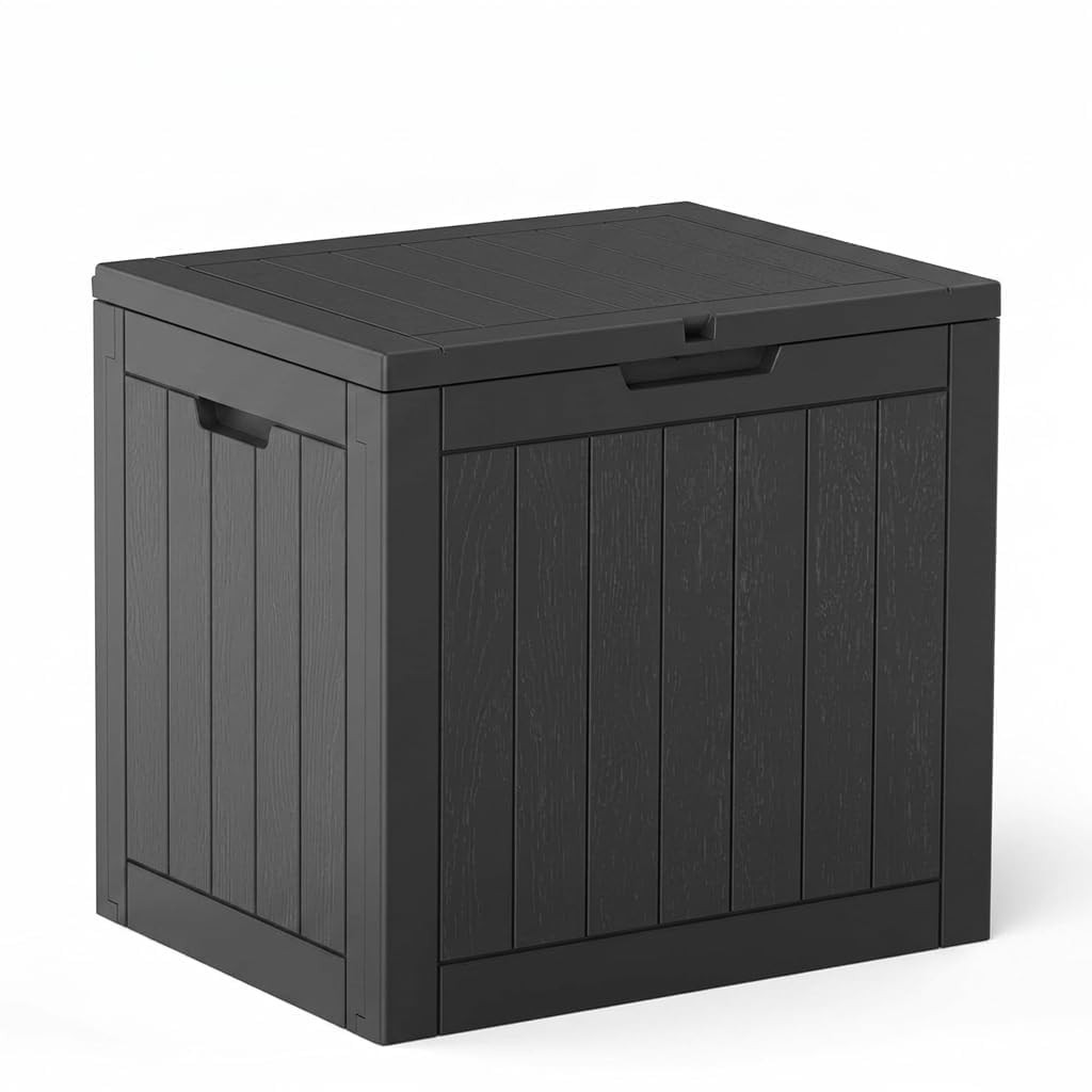 SUMELL 31 Gallon Outdoor Storage Box, Weatherproof Resin Lockable Deck Box for