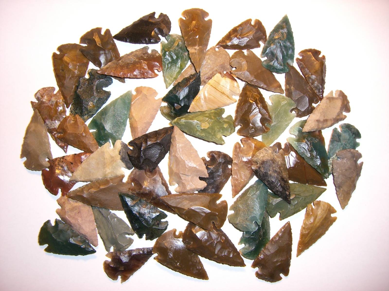 20 pieces arrowheads flint Silex Stone Age Indian length 4-4.5 cm