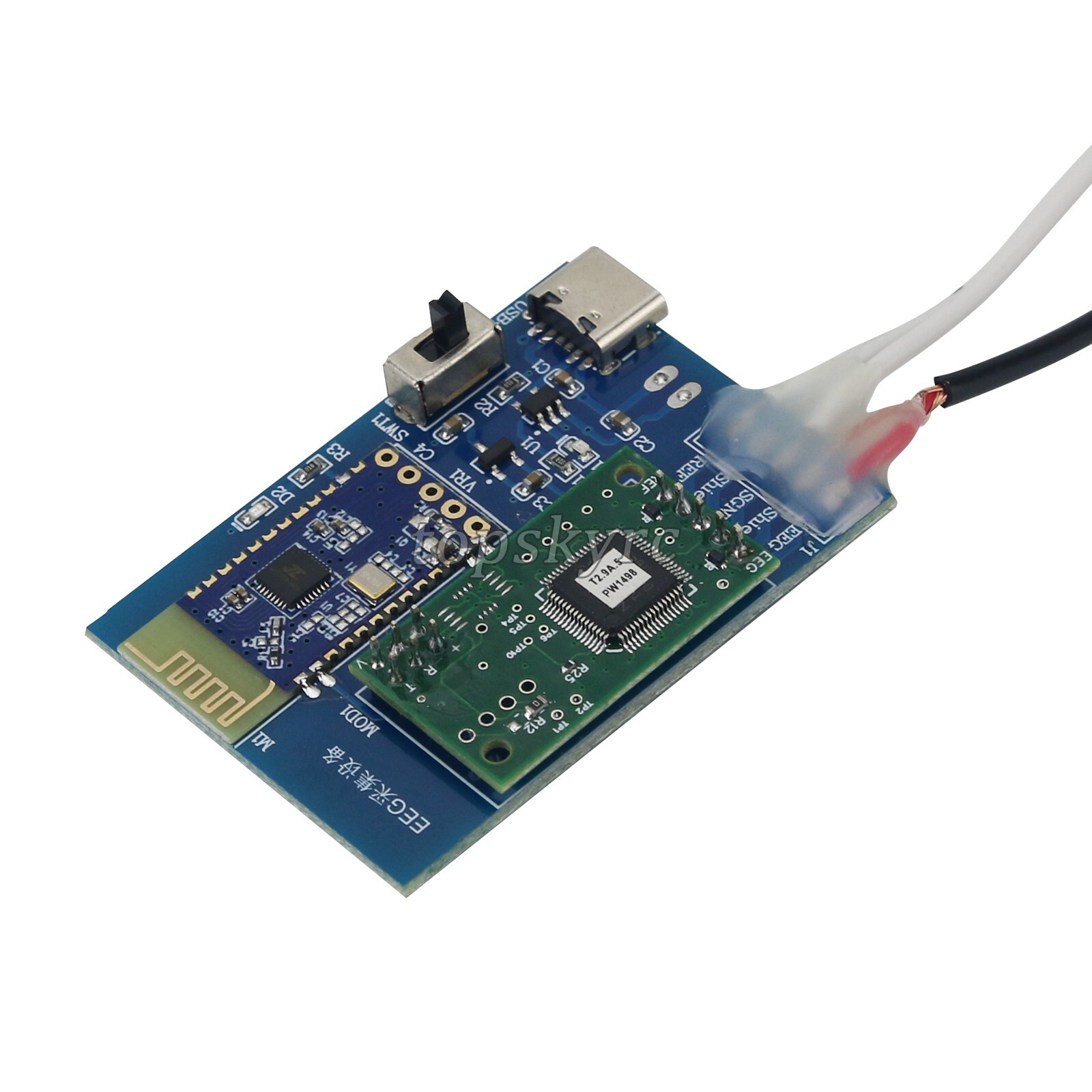 TGAM Brainwave Brain Wave Sensor EEG Sensor 3rd Generation Li Battery + Adapter