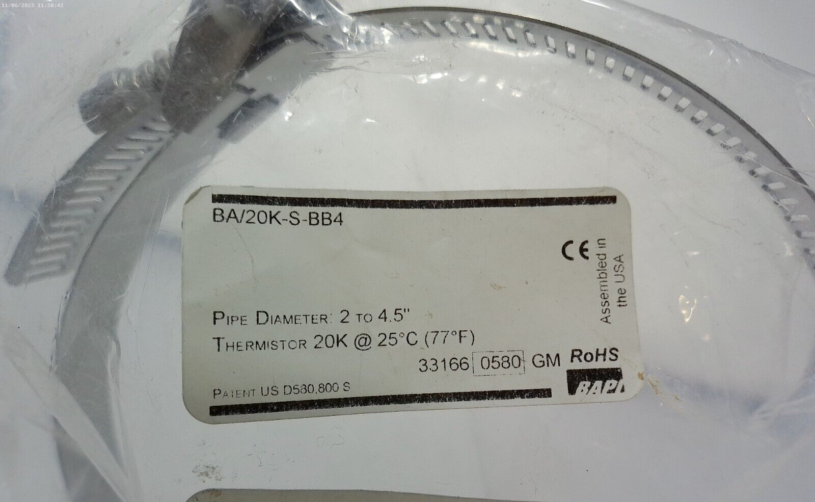 Bapi BA/20K-S BB4 Temperature Sensor