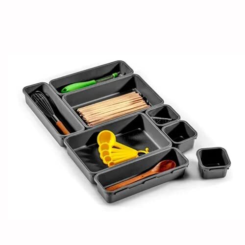 8Pcs Drawer Organizer Multipurpose Storage Tray Dividers for Office Desk Kitchen