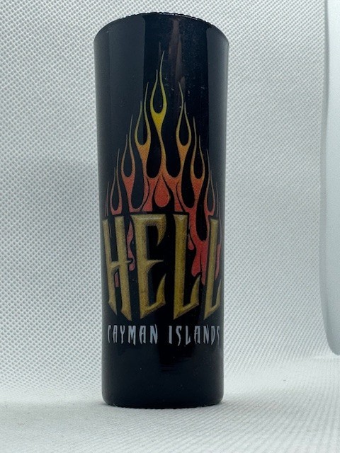 Hell Cayman Islands Tall Black Shot Glass