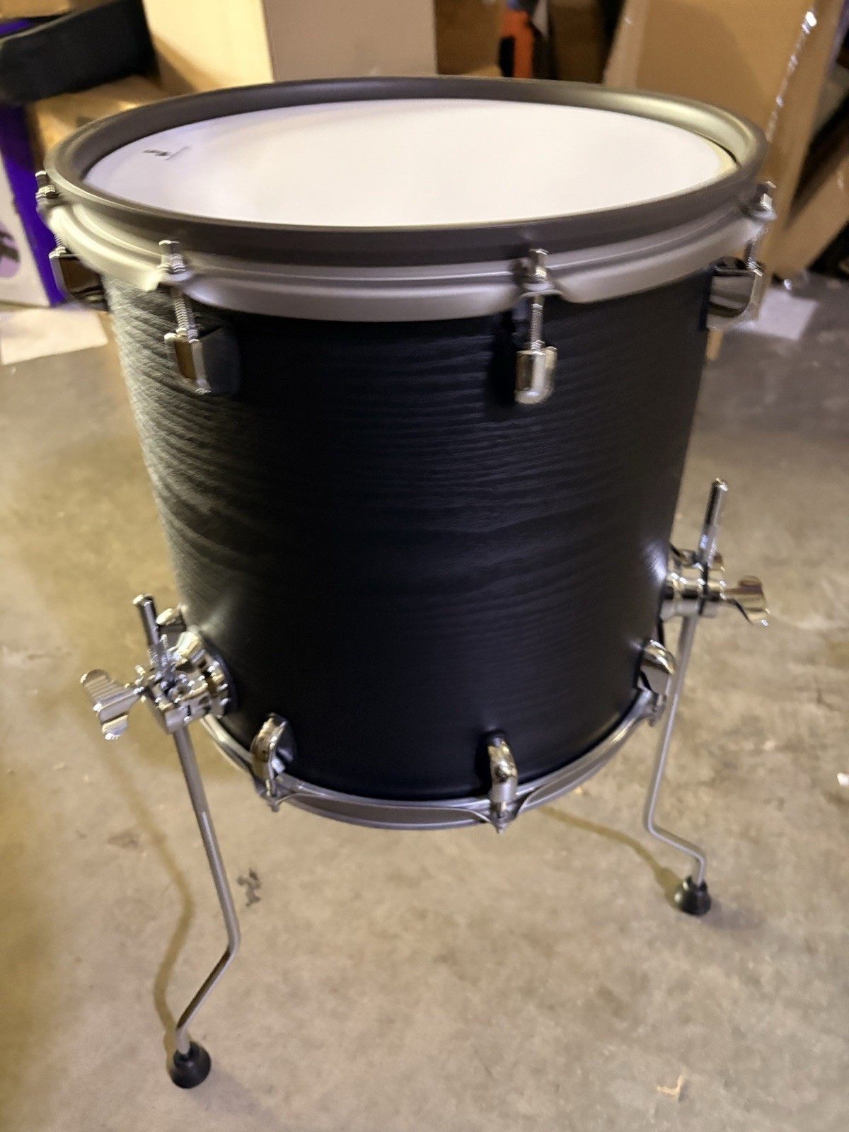 Efnote 5x Electric Drum Floor Tom, Black Oak, 13” Dual Zone Tom