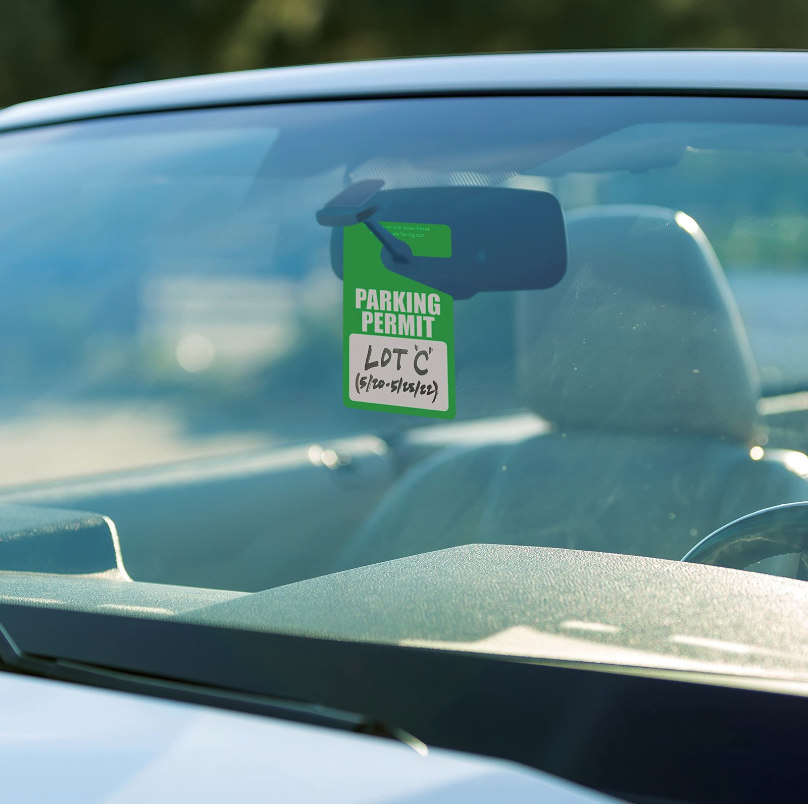 Green Parking Permit Hang Tags, 50 Pack, Poly Plastic Placards, Temporary Par...