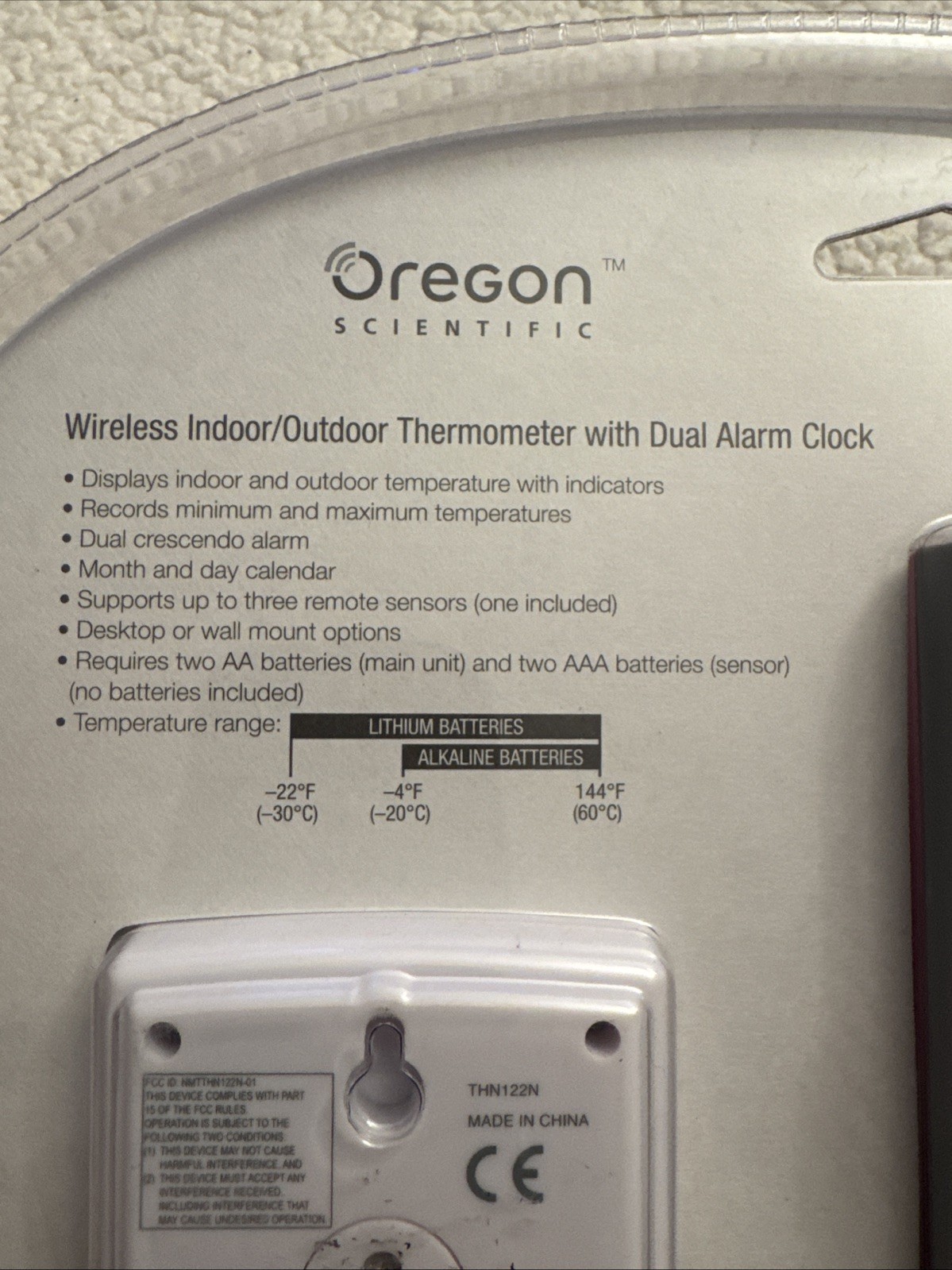 Oregon Scientific Wireless Indoor Outdoor Thermometer Dual Alarm Clock RAR188PK