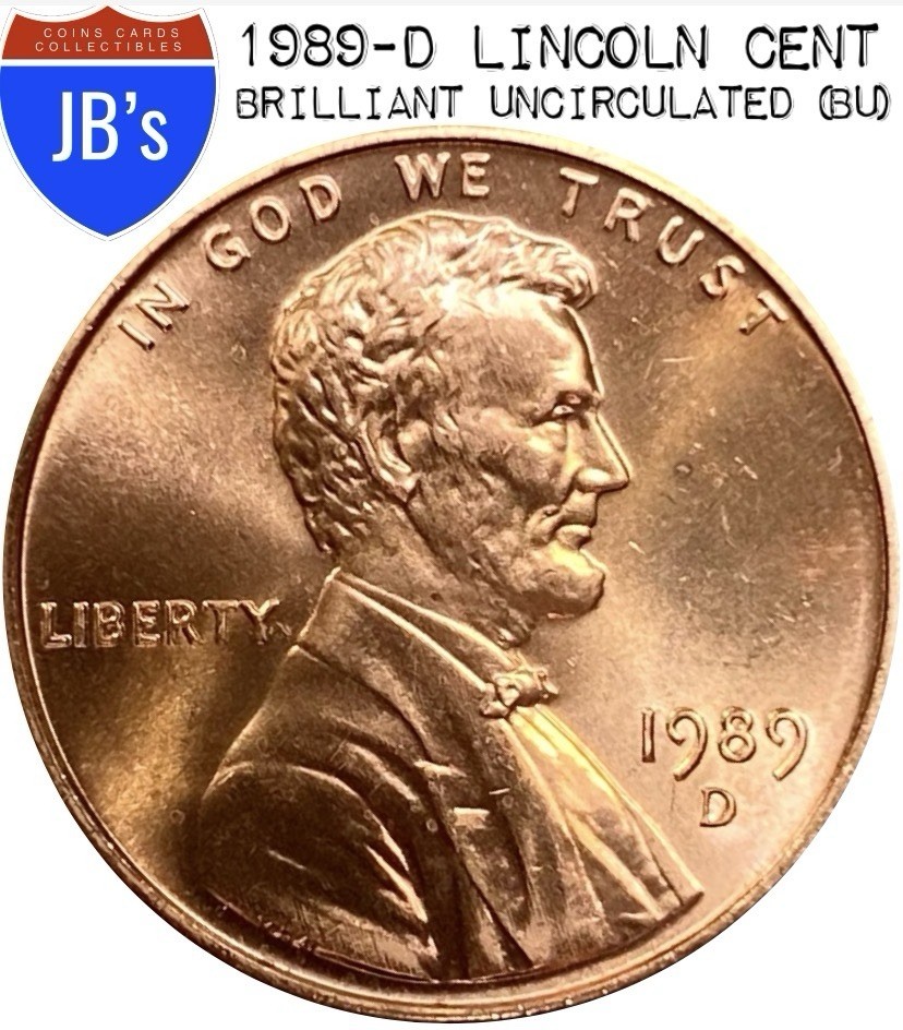 1989-D Lincoln Memorial Cent Penny 1c - BRILLIANT UNCIRCULATED (BU)