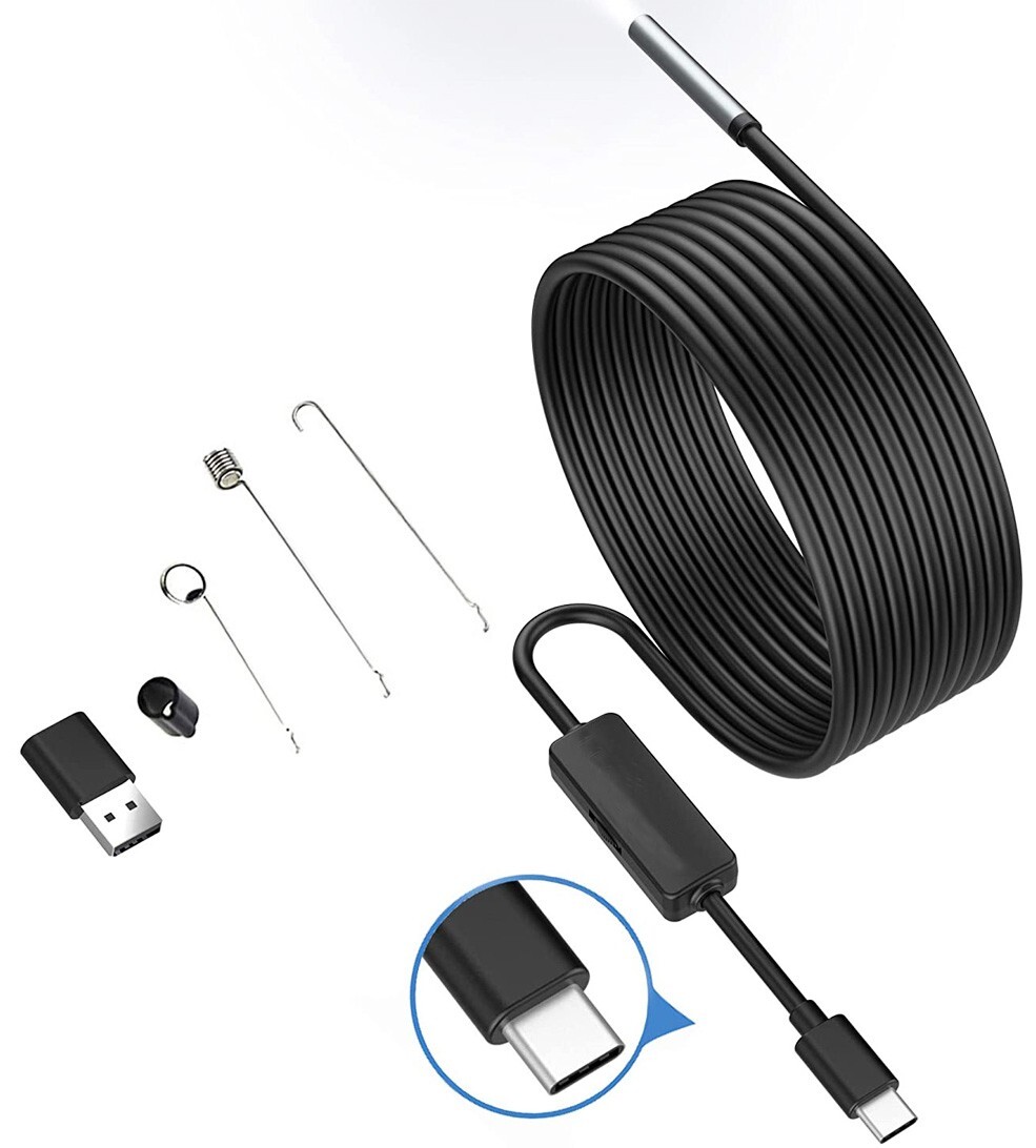 2M 6 LED USB Waterproof Endoscope Borescope Snake Video Camera 5mm PC & Android
