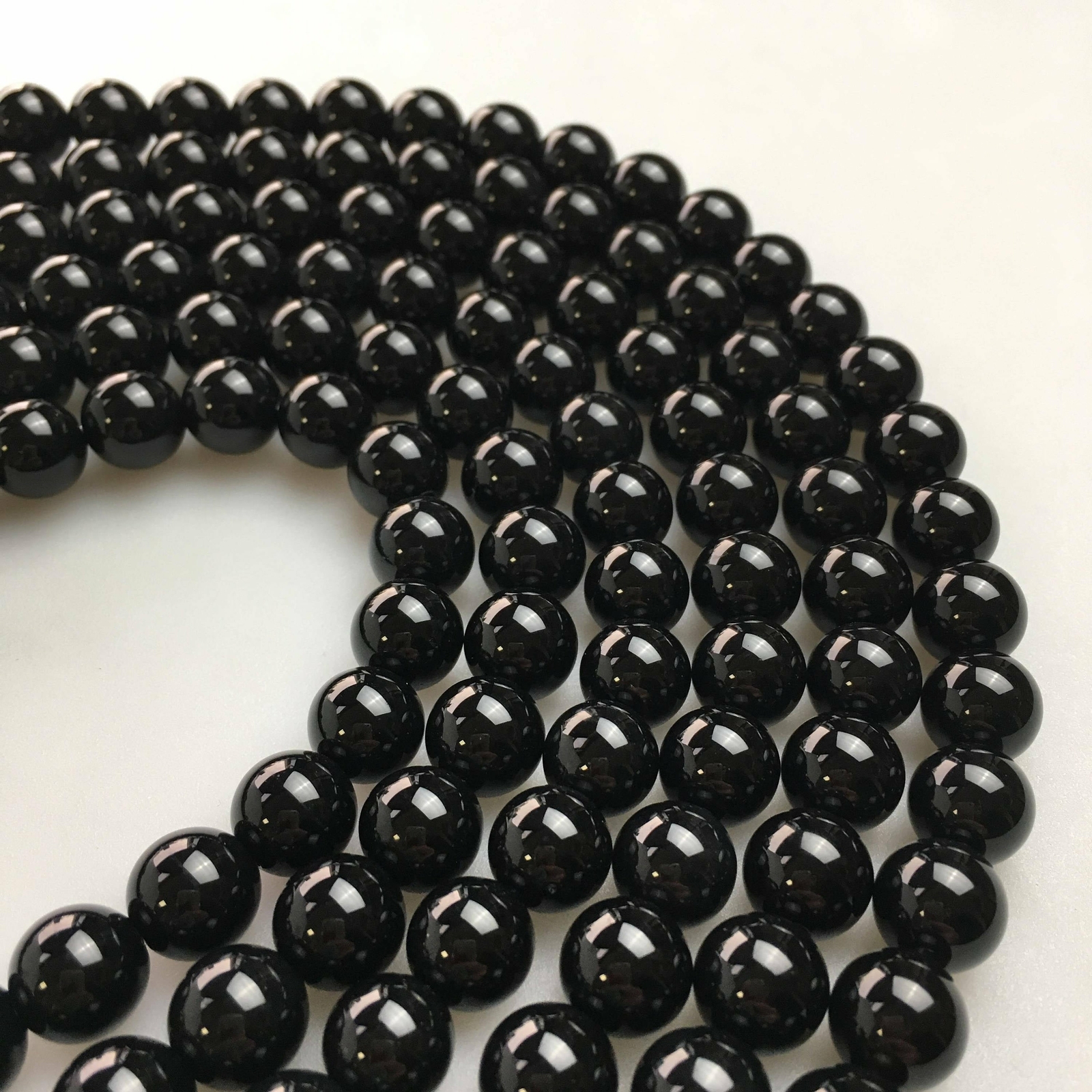 Black Onyx Smooth Round Beads 6mm 8mm 10mm 12mm 15.5" Strand