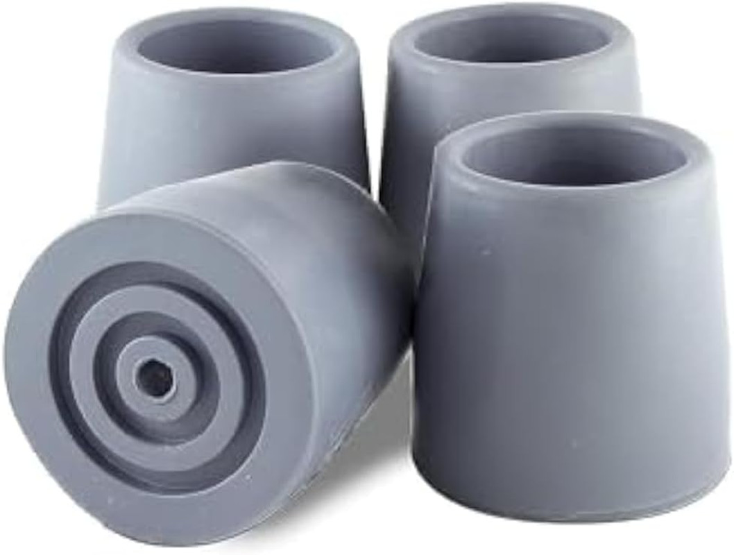 Gray Replacement Tips for Walkers & Commodes - 1 1/8" Size