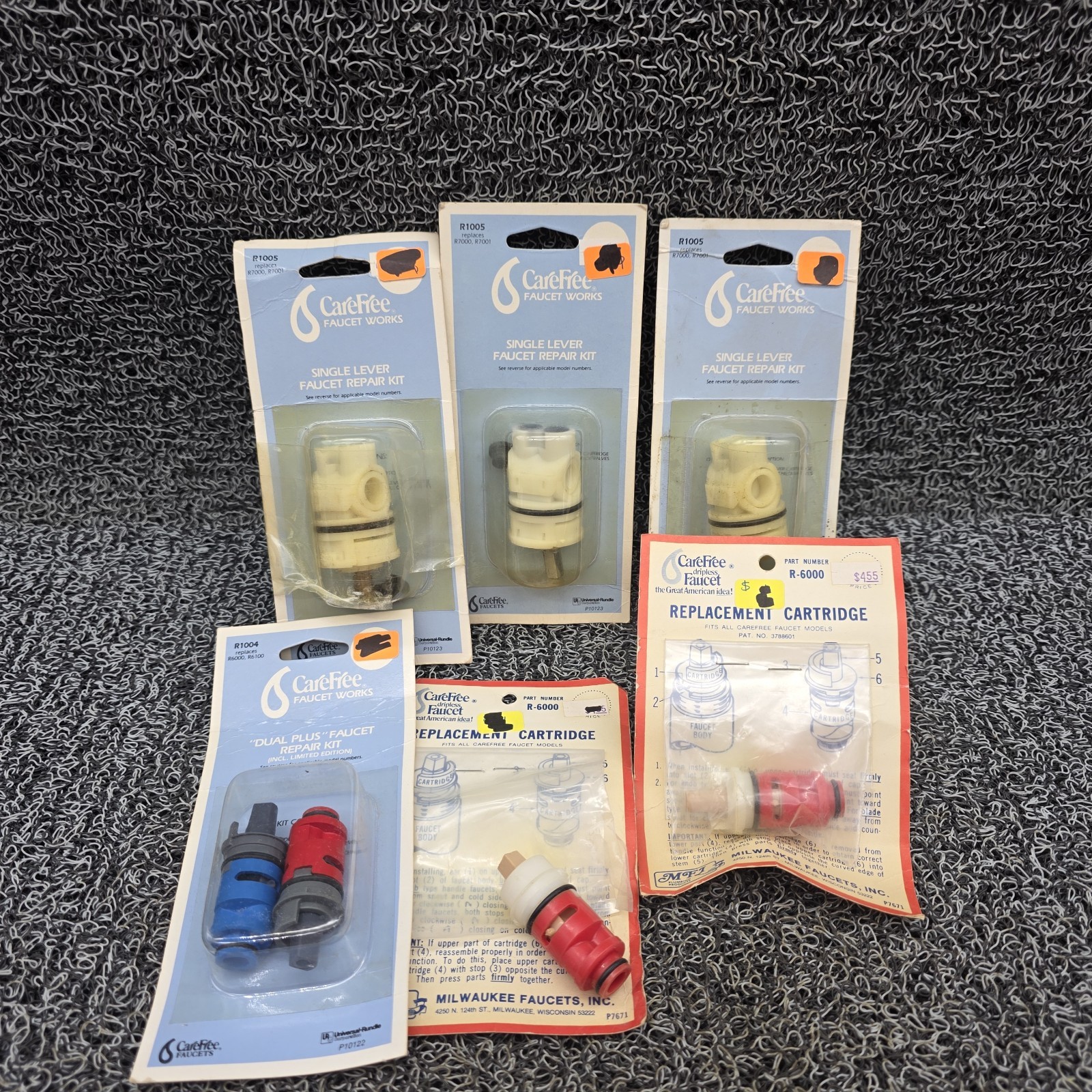 Care Free Faucet Works Repair Kit R1005, R-6000, R1004 Lot of 6