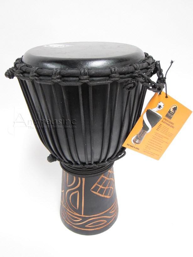 8" Black Mamba Rope Tuned Djembe Drum w/ Deluxe Bag