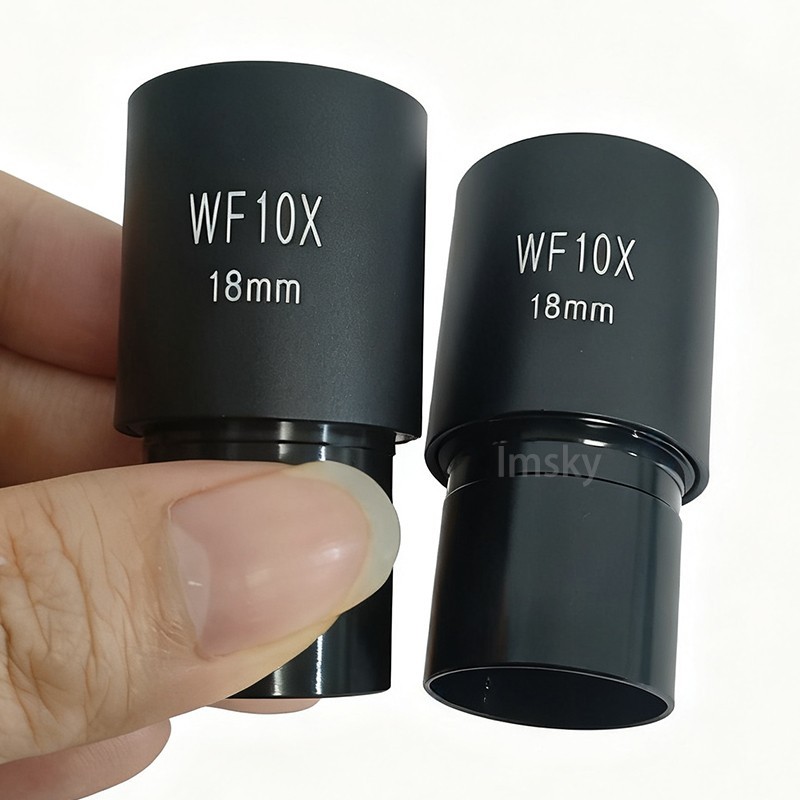 2pcs WF10X 18mm Widefield Eyepiece for Biological Microscopes 23.2mm Interface
