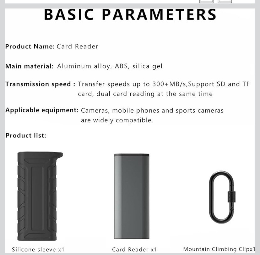 Multi-Function High-Speed SD/TF Card Reader, 2-in-1 Card Carrying Case Holder...