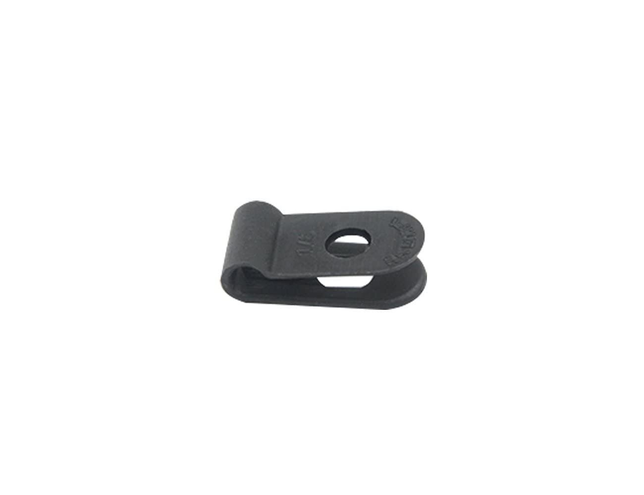 200 Pcs 1/8" Nylon Cable Clips Assortment Rtype Cable Clip Kit Black Plastic Wir