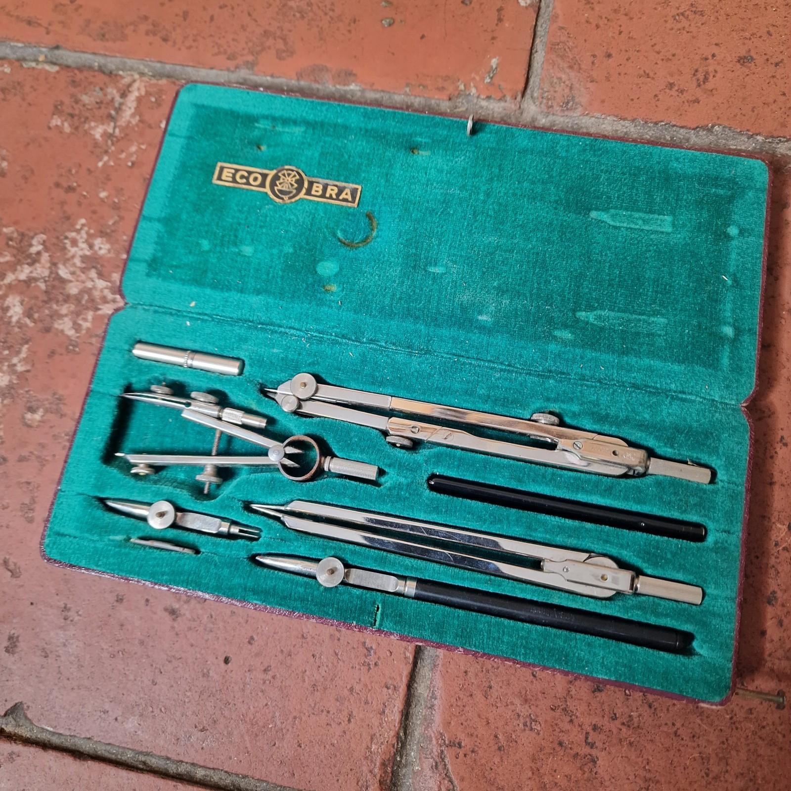 Quality German 8 piece Mid Century Draughtmans Drawing Tool Set by EcoBra