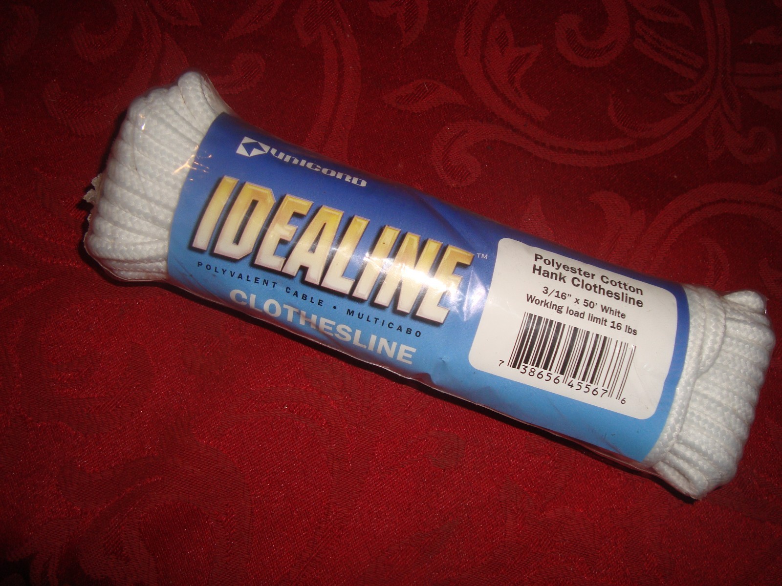 New Unicord Brand Idealine Polyester Cotton Hank Clothesline 3/16" x 50' White