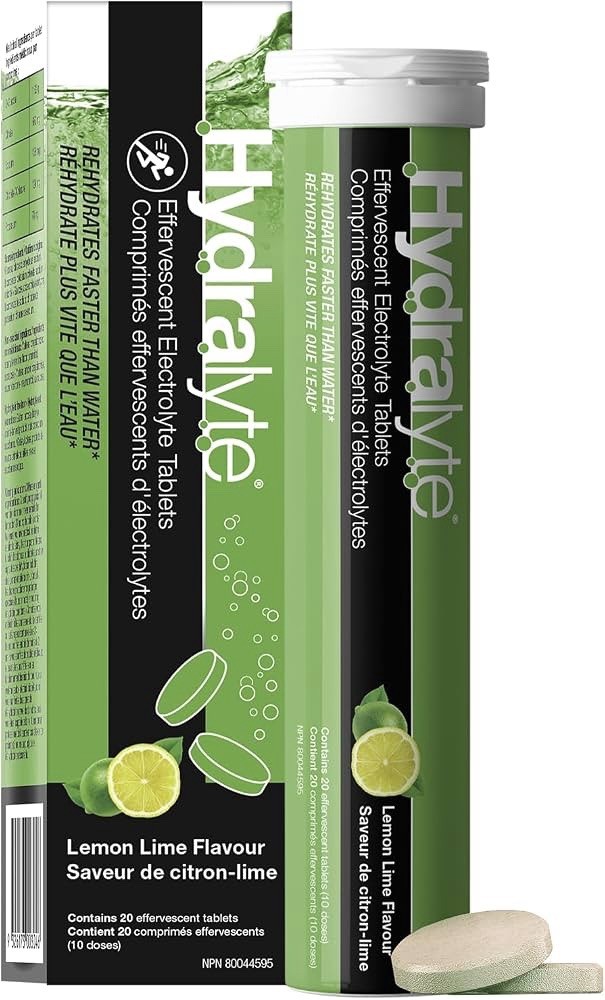 Hydralyte Effervescent Electrolyte Lemon Lime 20 Tablets EXP:12/26