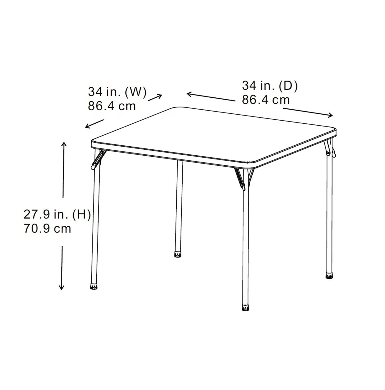 Mainstays 34" Fixed Table Top Folding Legs Card Table, Rustic Oak