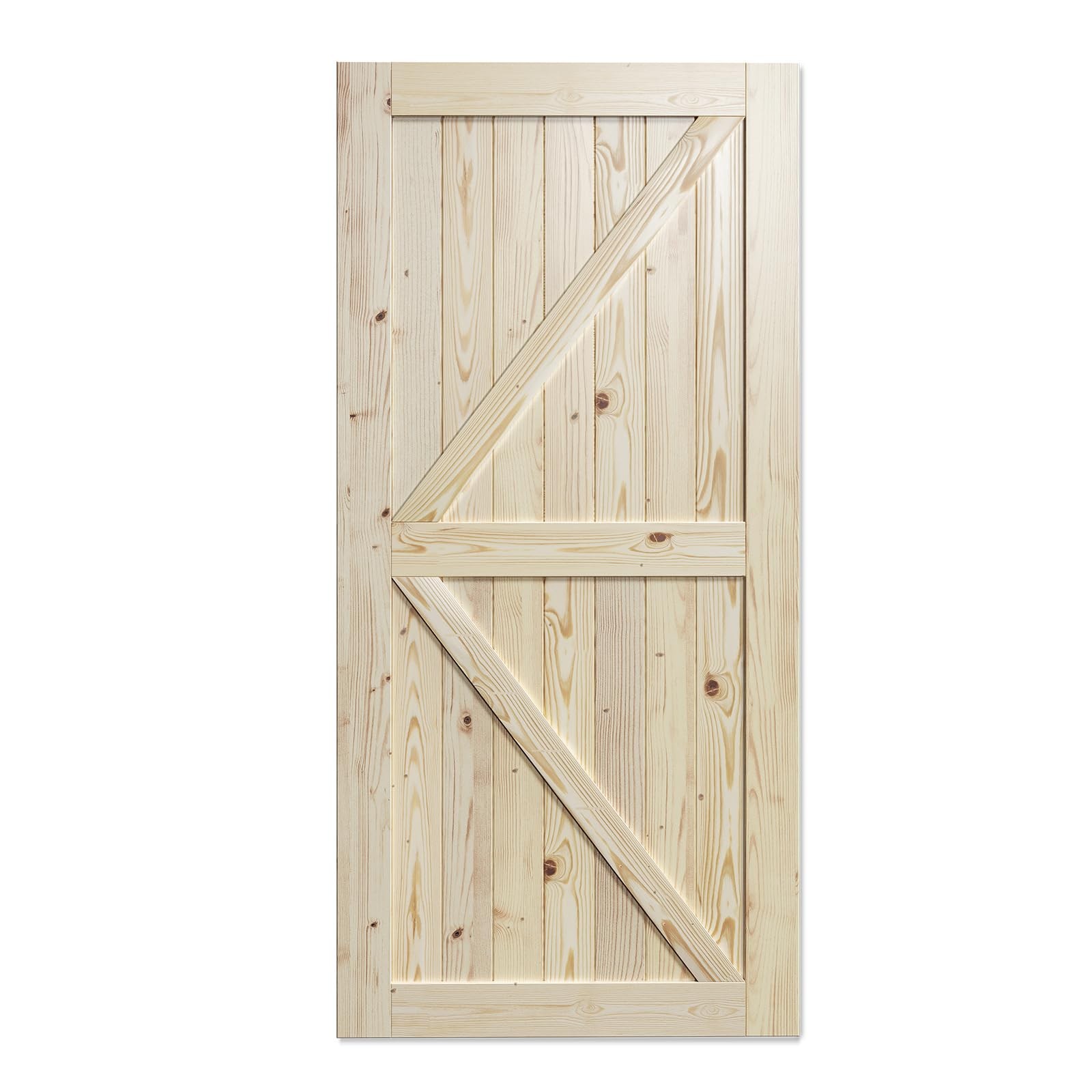 SmartStandard 40in x 84in Sliding Barn Wood Door, 40 x 84 inch, Natural