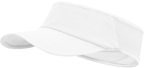 Sports Sun Visor Women Men, Cooling Stretchy Visor Hats One Size 1pc White